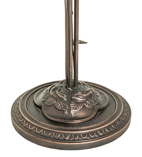 Meyda Lighting Tiffany Pond Lily 58" 3-Light Mahogany Bronze Floor Lamp With White Shade Glass
