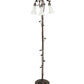 Meyda Lighting Tiffany Pond Lily 58" 3-Light Mahogany Bronze Floor Lamp With White Shade Glass