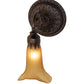 Meyda Lighting Tiffany Pond Lily 6" Mahogany Bronze Wall Sconce With Amber Favrile Shade Glass