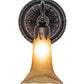 Meyda Lighting Tiffany Pond Lily 6" Mahogany Bronze Wall Sconce With Amber Favrile Shade Glass