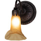 Meyda Lighting Tiffany Pond Lily 6" Mahogany Bronze Wall Sconce With Amber Favrile Shade Glass