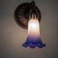 Meyda Lighting Tiffany Pond Lily 6" Mahogany Bronze Wall Sconce With Blue & White Shade Glass