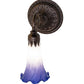 Meyda Lighting Tiffany Pond Lily 6" Mahogany Bronze Wall Sconce With Blue & White Shade Glass