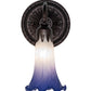 Meyda Lighting Tiffany Pond Lily 6" Mahogany Bronze Wall Sconce With Blue & White Shade Glass