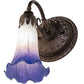 Meyda Lighting Tiffany Pond Lily 6" Mahogany Bronze Wall Sconce With Blue & White Shade Glass