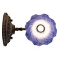 Meyda Lighting Tiffany Pond Lily 6" Mahogany Bronze Wall Sconce With Blue & White Shade Glass