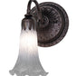 Meyda Lighting Tiffany Pond Lily 6" Mahogany Bronze Wall Sconce With Gray Shade Glass