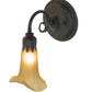 Meyda Lighting Tiffany Pond Lily 6" Oil Rubbed Bronze Wall Sconce With Amber Favrile Shade Glass