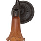 Meyda Lighting Tiffany Pond Lily 6" Oil Rubbed Bronze Wall Sconce With Amber Shade Glass