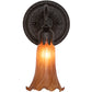 Meyda Lighting Tiffany Pond Lily 6" Oil Rubbed Bronze Wall Sconce With Amber Shade Glass