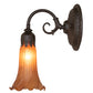 Meyda Lighting Tiffany Pond Lily 6" Oil Rubbed Bronze Wall Sconce With Amber Shade Glass