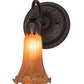 Meyda Lighting Tiffany Pond Lily 6" Oil Rubbed Bronze Wall Sconce With Amber Shade Glass