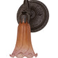 Meyda Lighting Tiffany Pond Lily 6" Oil Rubbed Bronze Wall Sconce With Amber & Violet Shade Glass