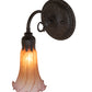 Meyda Lighting Tiffany Pond Lily 6" Oil Rubbed Bronze Wall Sconce With Amber & Violet Shade Glass