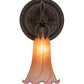 Meyda Lighting Tiffany Pond Lily 6" Oil Rubbed Bronze Wall Sconce With Amber & Violet Shade Glass