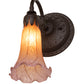 Meyda Lighting Tiffany Pond Lily 6" Oil Rubbed Bronze Wall Sconce With Amber & Violet Shade Glass