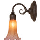 Meyda Lighting Tiffany Pond Lily 6" Oil Rubbed Bronze Wall Sconce With Amber & Violet Shade Glass