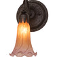 Meyda Lighting Tiffany Pond Lily 6" Oil Rubbed Bronze Wall Sconce With Amber & Violet Shade Glass