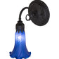 Meyda Lighting Tiffany Pond Lily 6" Oil Rubbed Bronze Wall Sconce With Blue Shade Glass