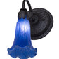 Meyda Lighting Tiffany Pond Lily 6" Oil Rubbed Bronze Wall Sconce With Blue Shade Glass