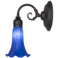 Meyda Lighting Tiffany Pond Lily 6" Oil Rubbed Bronze Wall Sconce With Blue Shade Glass