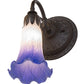 Meyda Lighting Tiffany Pond Lily 6" Oil Rubbed Bronze Wall Sconce With Blue & White Shade Glass