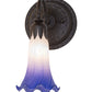 Meyda Lighting Tiffany Pond Lily 6" Oil Rubbed Bronze Wall Sconce With Blue & White Shade Glass