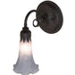 Meyda Lighting Tiffany Pond Lily 6" Oil Rubbed Bronze Wall Sconce With Gray Shade Glass