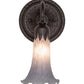 Meyda Lighting Tiffany Pond Lily 6" Oil Rubbed Bronze Wall Sconce With Gray Shade Glass