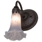 Meyda Lighting Tiffany Pond Lily 6" Oil Rubbed Bronze Wall Sconce With Gray Shade Glass