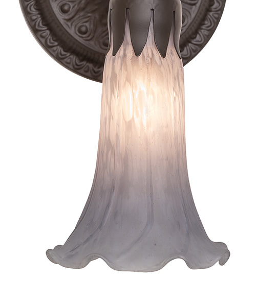 Meyda Lighting Tiffany Pond Lily 6" Oil Rubbed Bronze Wall Sconce With Gray Shade Glass