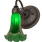 Meyda Lighting Tiffany Pond Lily 6" Oil Rubbed Bronze Wall Sconce With Green Favrile Shade Glass