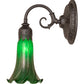 Meyda Lighting Tiffany Pond Lily 6" Oil Rubbed Bronze Wall Sconce With Green Favrile Shade Glass