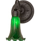 Meyda Lighting Tiffany Pond Lily 6" Oil Rubbed Bronze Wall Sconce With Green Favrile Shade Glass