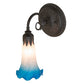 Meyda Lighting Tiffany Pond Lily 6" Oil Rubbed Bronze Wall Sconce With Pink & Blue Shade Glass