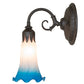 Meyda Lighting Tiffany Pond Lily 6" Oil Rubbed Bronze Wall Sconce With Pink & Blue Shade Glass