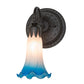 Meyda Lighting Tiffany Pond Lily 6" Oil Rubbed Bronze Wall Sconce With Pink & Blue Shade Glass