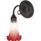 Meyda Lighting Tiffany Pond Lily 6" Oil Rubbed Bronze Wall Sconce With Pink & White Shade Glass