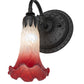 Meyda Lighting Tiffany Pond Lily 6" Oil Rubbed Bronze Wall Sconce With Pink & White Shade Glass