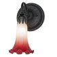 Meyda Lighting Tiffany Pond Lily 6" Oil Rubbed Bronze Wall Sconce With Pink & White Shade Glass