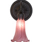 Meyda Lighting Tiffany Pond Lily 6" Oil Rubbed Bronze Wall Sconce With Violet Shade Glass