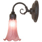 Meyda Lighting Tiffany Pond Lily 6" Oil Rubbed Bronze Wall Sconce With Violet Shade Glass