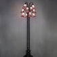 Meyda Lighting Tiffany Pond Lily 60" 12-Light Mahogany Bronze Floor Lamp With Cranberry Red Shade Glass