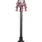 Meyda Lighting Tiffany Pond Lily 60" 12-Light Mahogany Bronze Floor Lamp With Cranberry Red Shade Glass