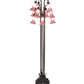 Meyda Lighting Tiffany Pond Lily 60" 12-Light Mahogany Bronze Floor Lamp With Cranberry Red Shade Glass