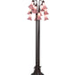 Meyda Lighting Tiffany Pond Lily 60" 12-Light Mahogany Bronze Floor Lamp With Cranberry Red Shade Glass