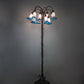 Meyda Lighting Tiffany Pond Lily 61" 12-Light Bronze Floor Lamp With Amber & Blue Shade Glass