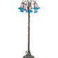 Meyda Lighting Tiffany Pond Lily 61" 12-Light Bronze Floor Lamp With Amber & Blue Shade Glass