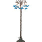 Meyda Lighting Tiffany Pond Lily 61" 12-Light Bronze Floor Lamp With Amber & Blue Shade Glass