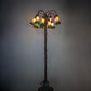 Meyda Lighting Tiffany Pond Lily 61" 12-Light Bronze Floor Lamp With Amber & Green Shade Glass